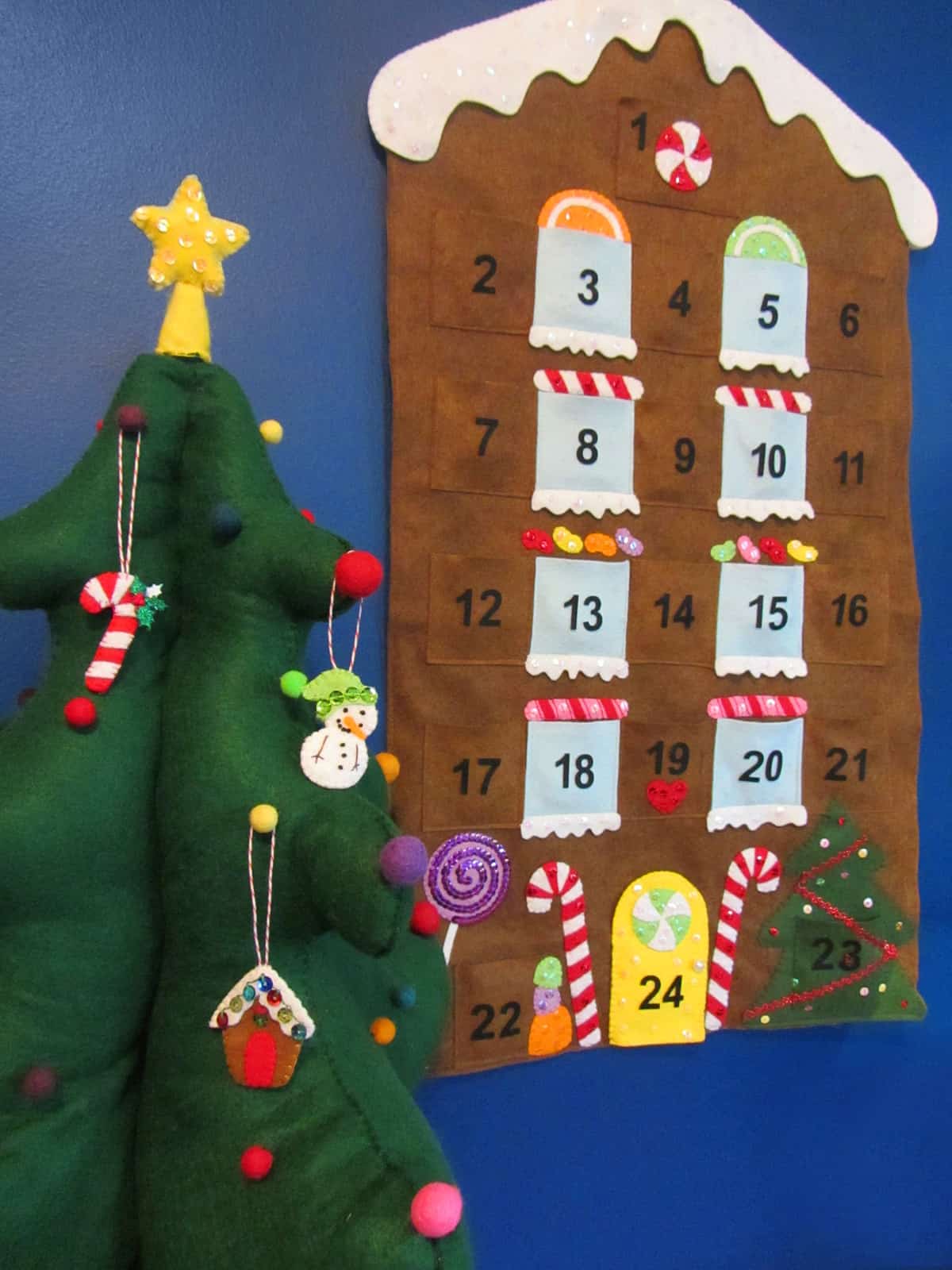 Gingerbread house felt advent calendar