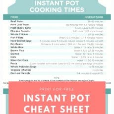 Free Printable Instant Pot Cheat Sheet | Skip To My Lou