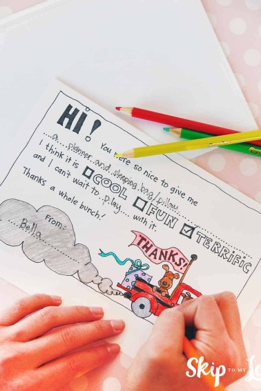 printable thank you notes for kids