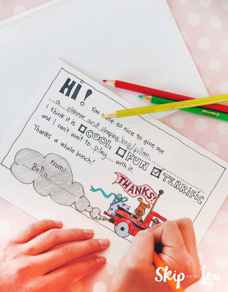 printable thank you notes for kids