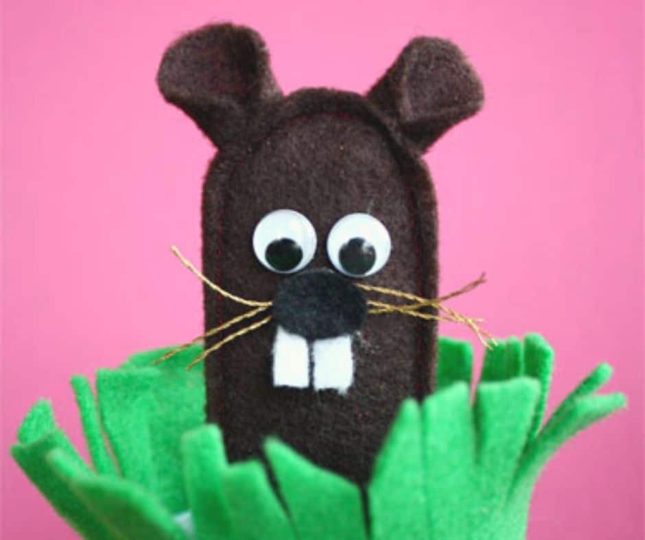 Felt Groundhog Finger Puppet Groundhog Day Craft Skip To My Lou