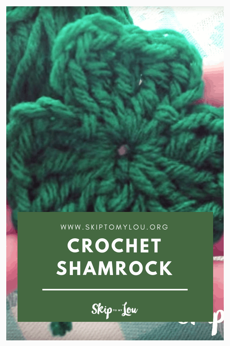 crochet shamrock pin