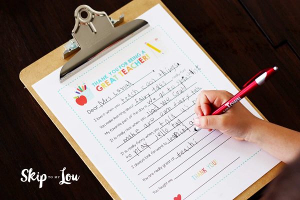 Printable Teacher Thank You Note