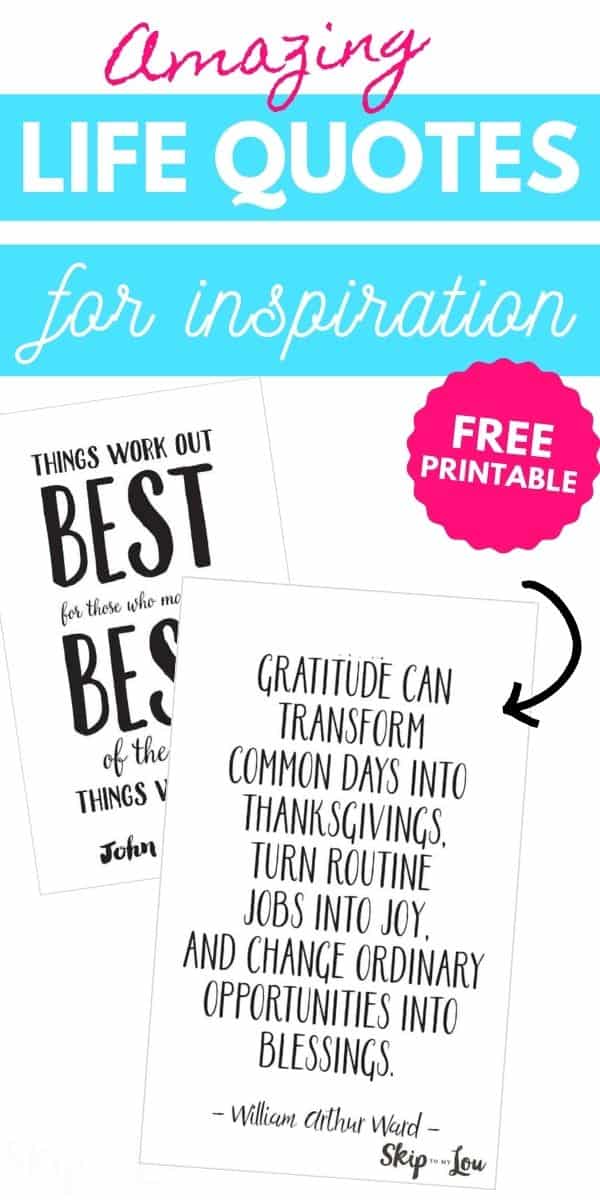 Amazing Life Quotes to Inspire! FREE PRINTABLE CARDS | Skip To My Lou