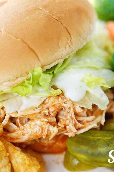 buffalo chicken sandwich on plate
