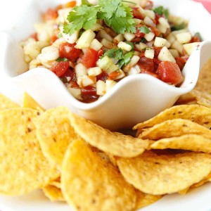 cucumber salsa in bowl