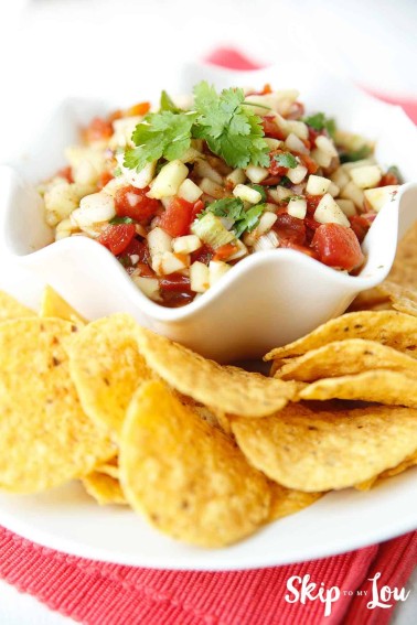 cucumber salsa in bowl