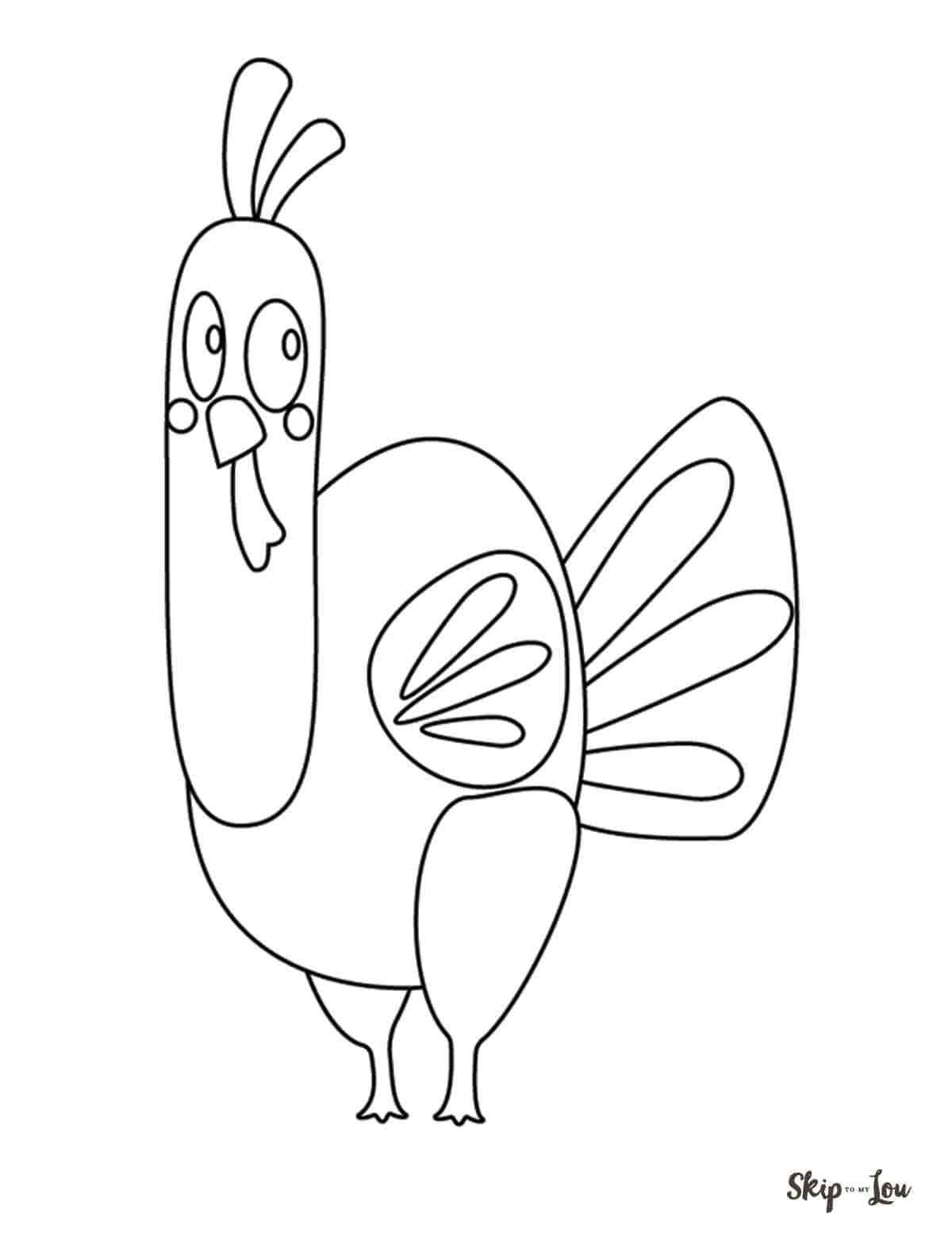 modern turkey coloring page