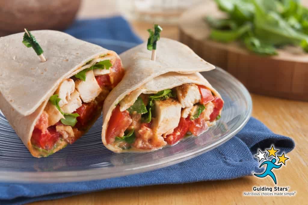 roasted red pepper chicken wrap