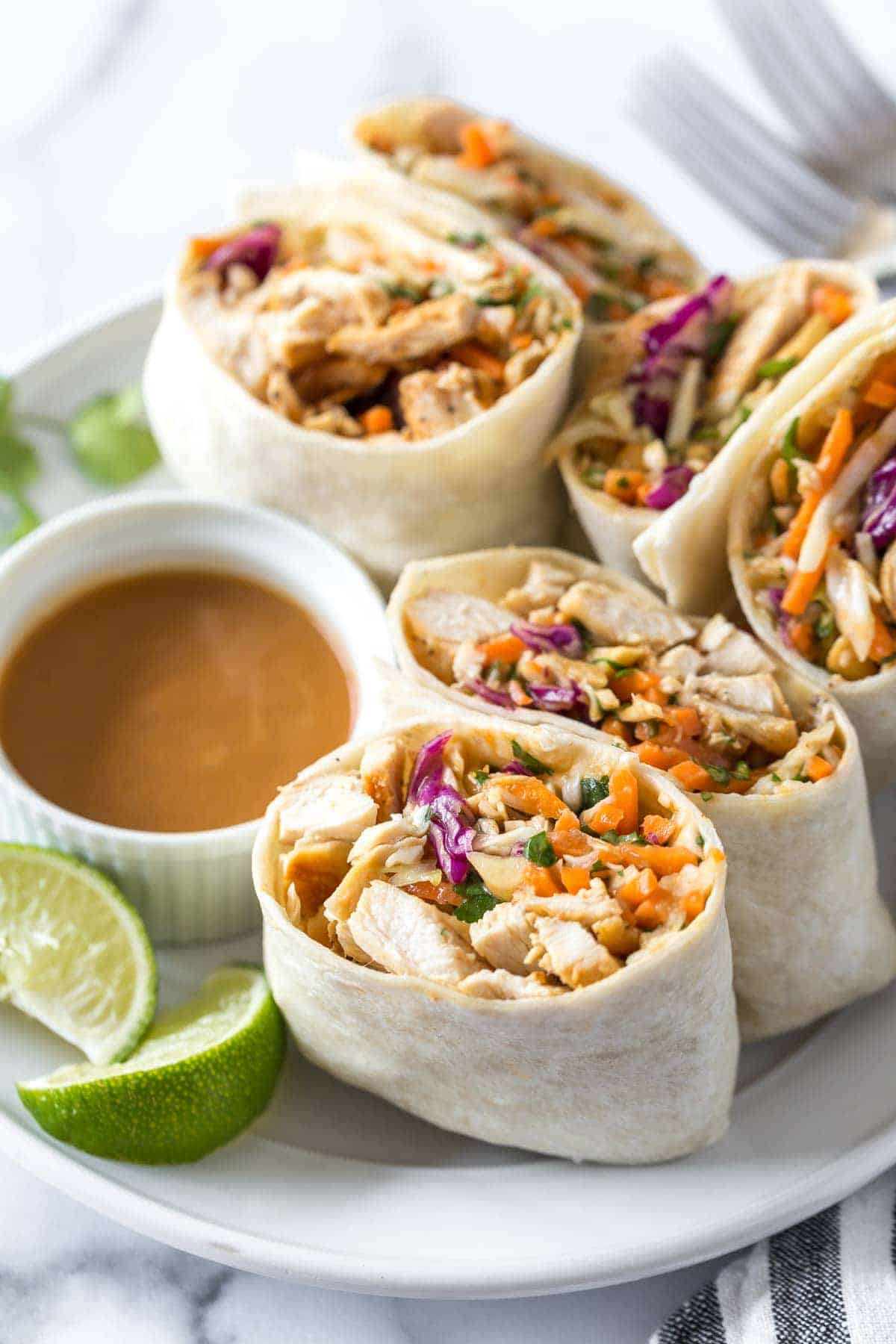 easy asian chicken wraps