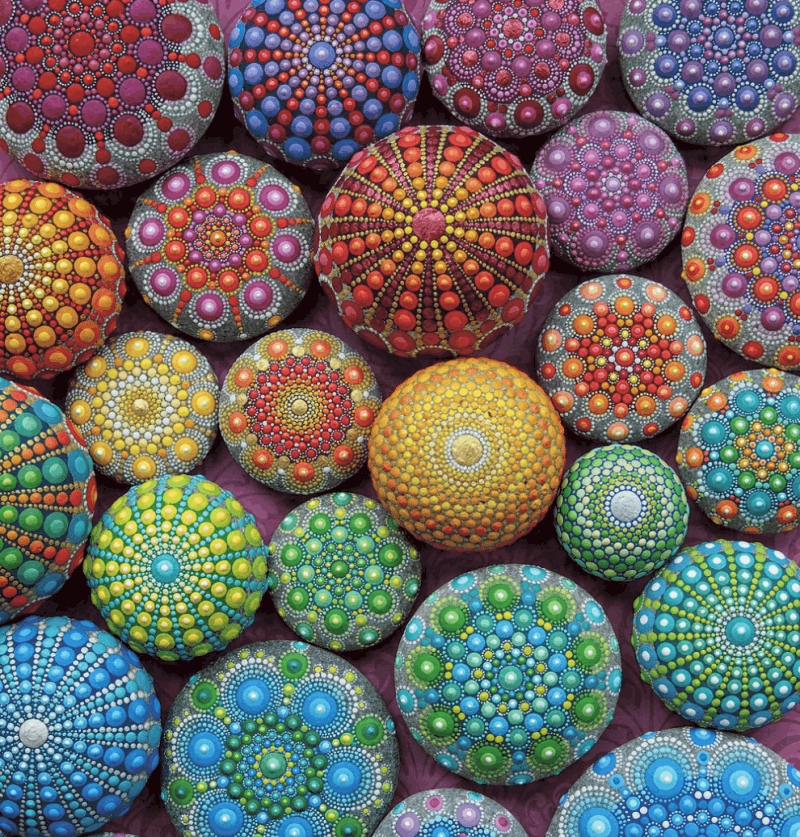 painted mandala rocks