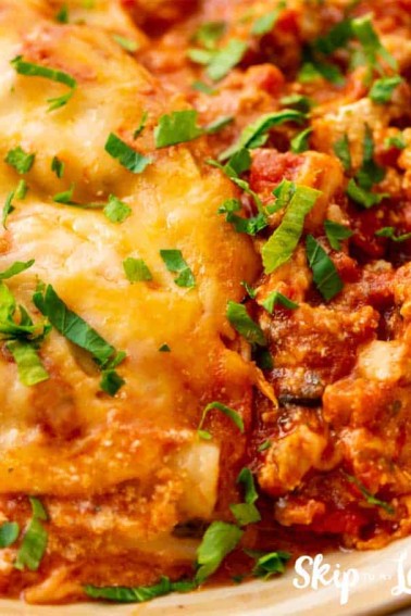 crock pot lasagna on a plate