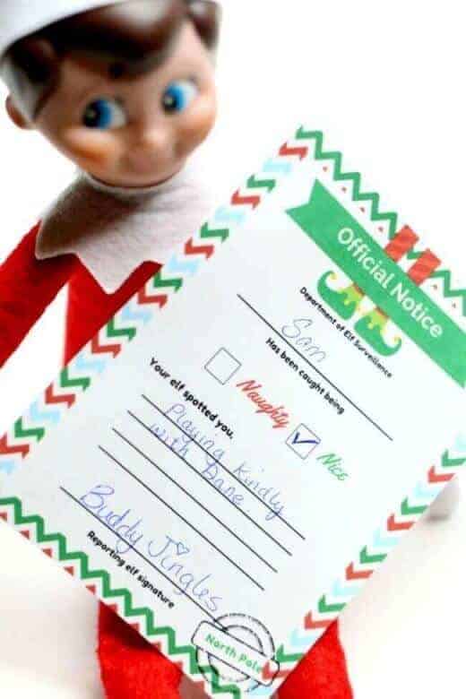 elf on the shelf letter from the North Pole held by elf