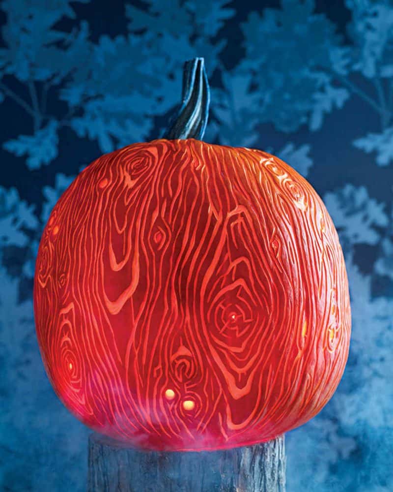 faux bois wood grain pumpkin