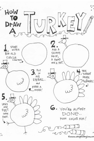 how to draw a turkey Coloring Page