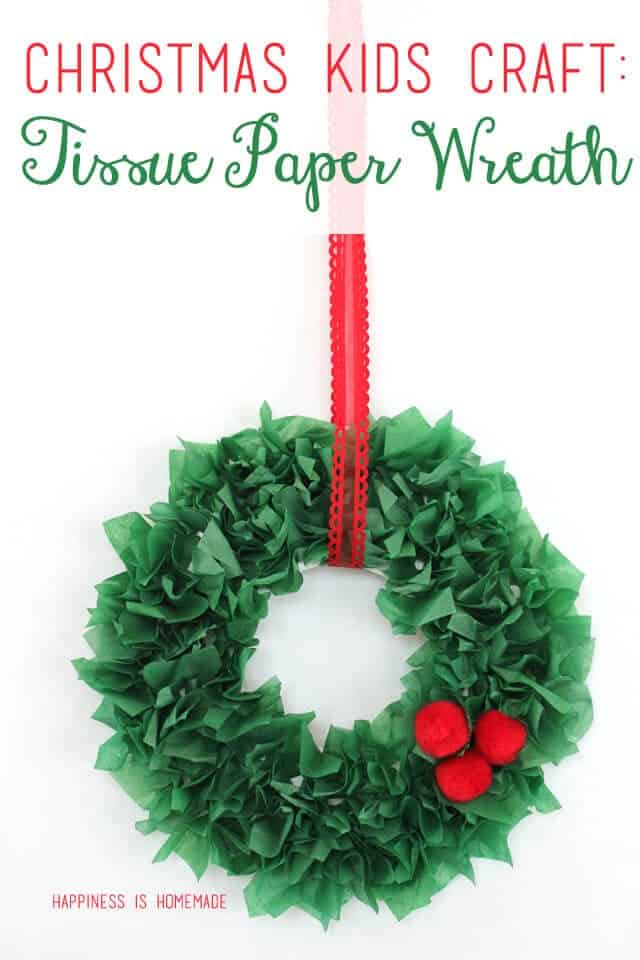tissue paper Christmas wreath