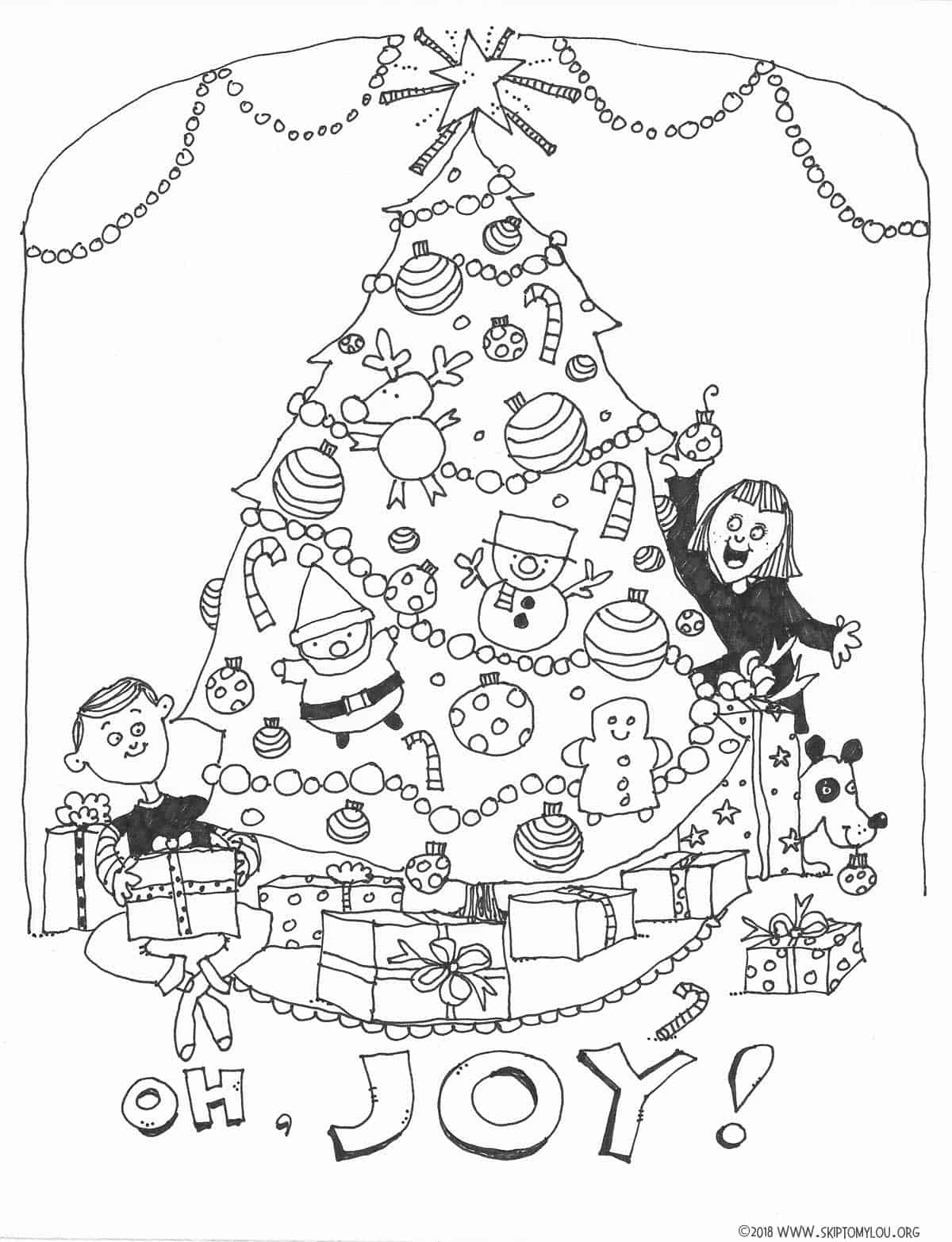 Christmas Tree Coloring Page | Skip To My Lou