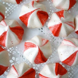 meringue cookies on doily