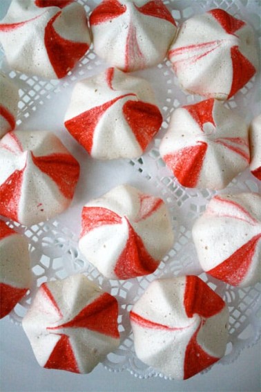 meringue cookies on doily