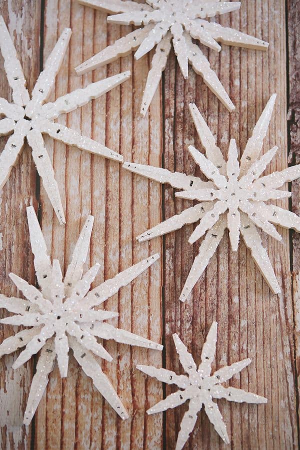 glitterred snowflakes