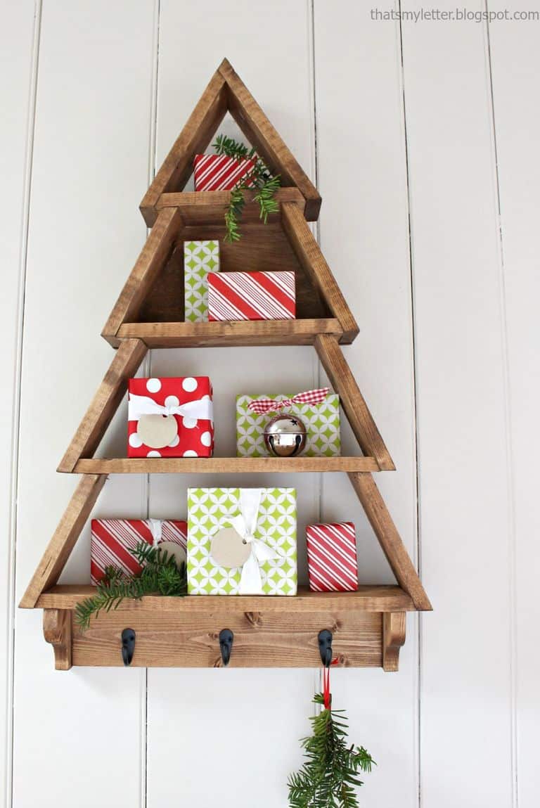 DIY Christmas tree shelf