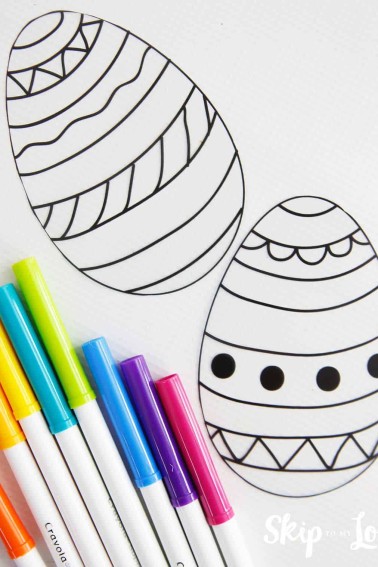 printable easter eggs to color markers