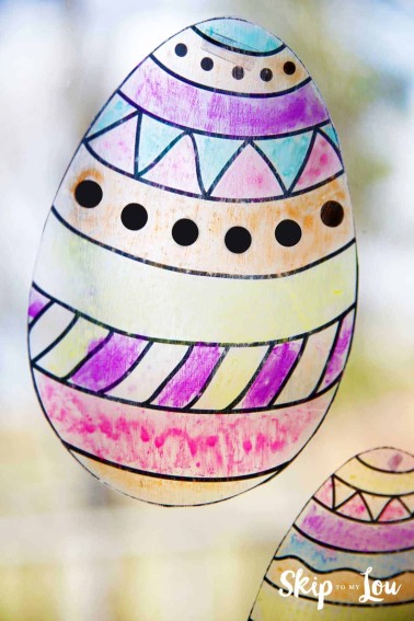 easter egg suncatcher on window