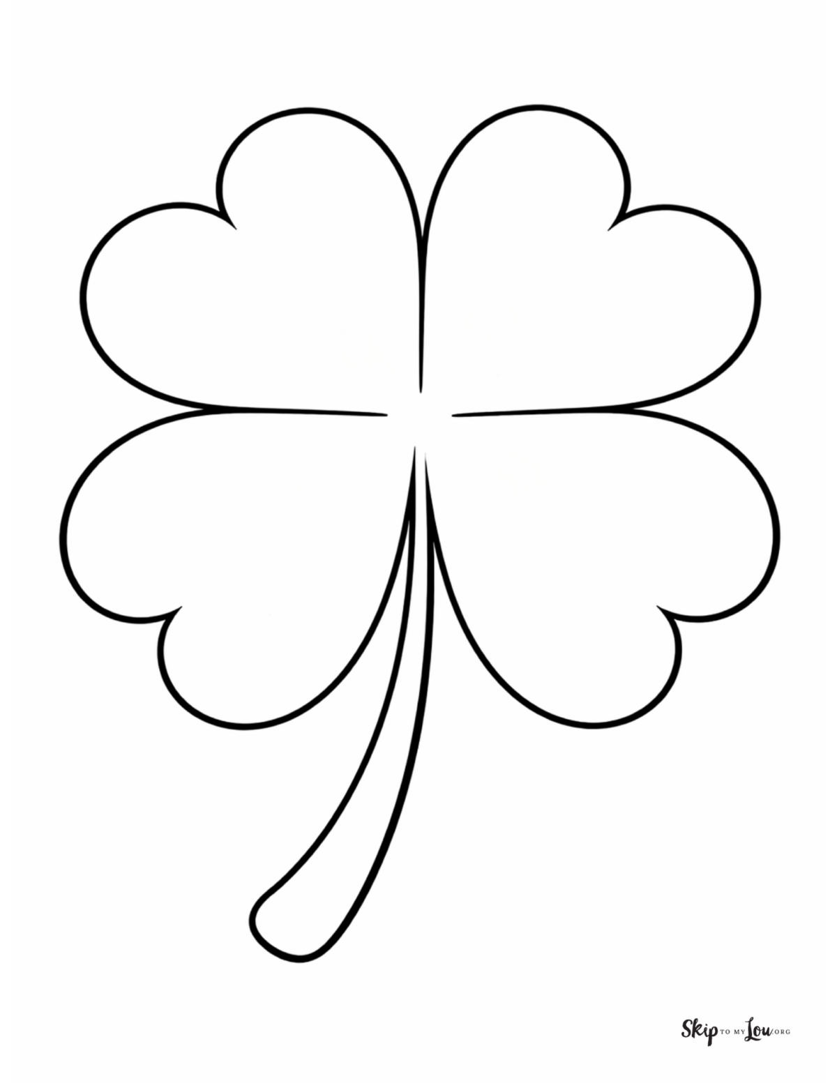 our leaf clover coloring page for preschool printable
