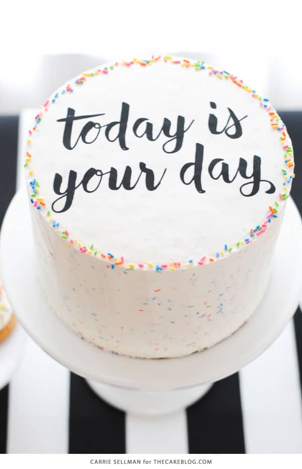 sprinkles on white cake says it is you day g