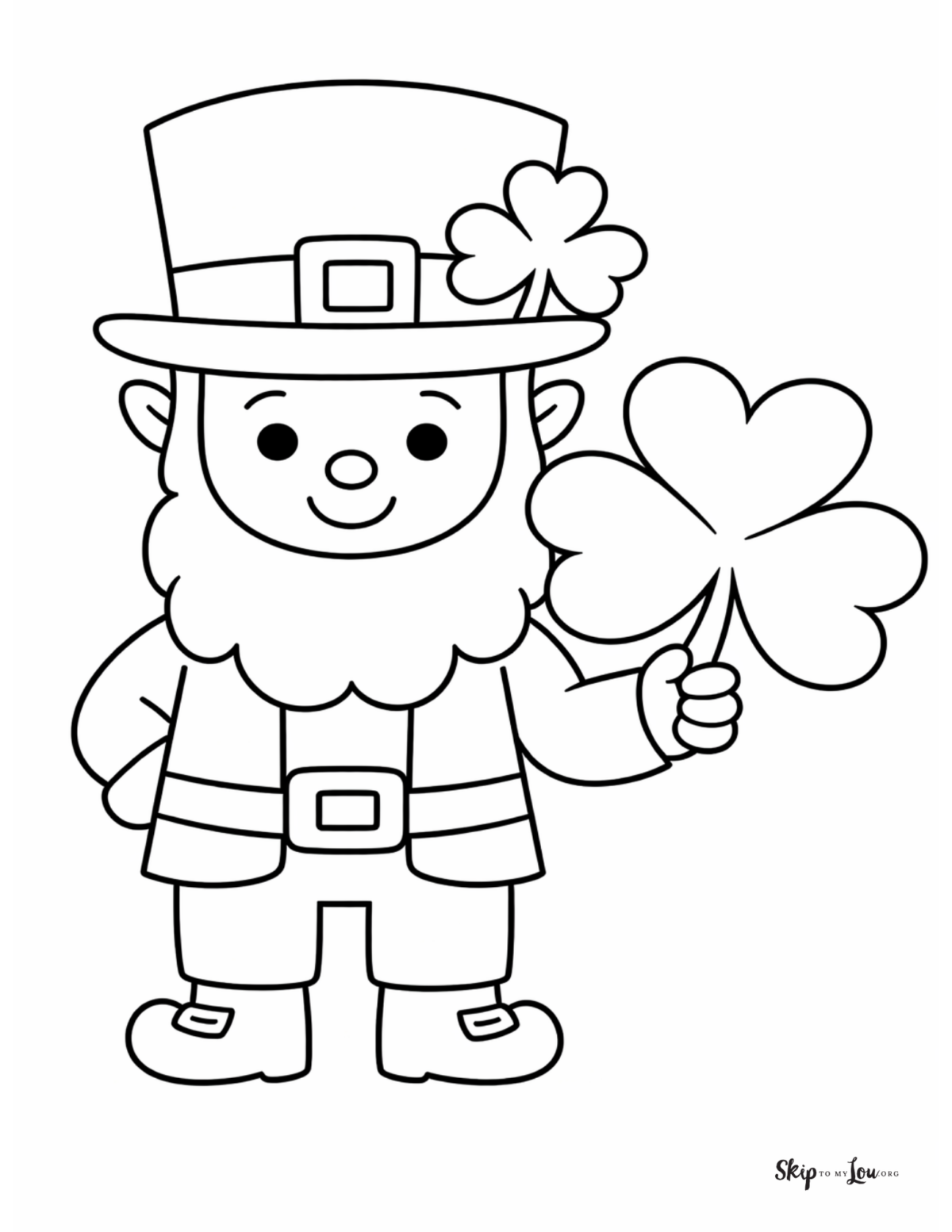 simple leprechaun coloring page for preschool