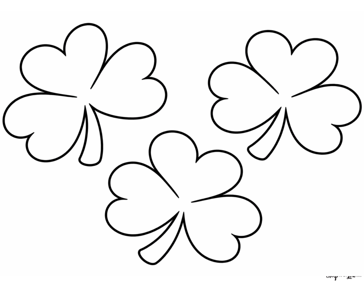 simple shamrock coloring page for preschool