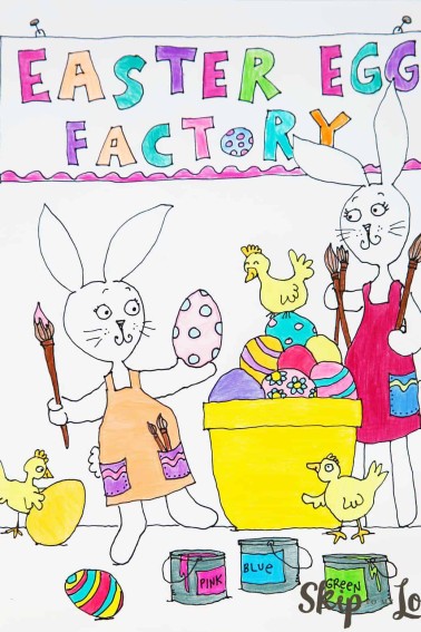 colored Easter egg coloring sheet