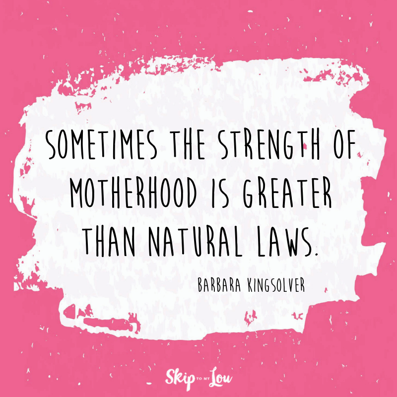 Sometimes the strength of motherhood is greater than natural laws. Barbara Kingsolver