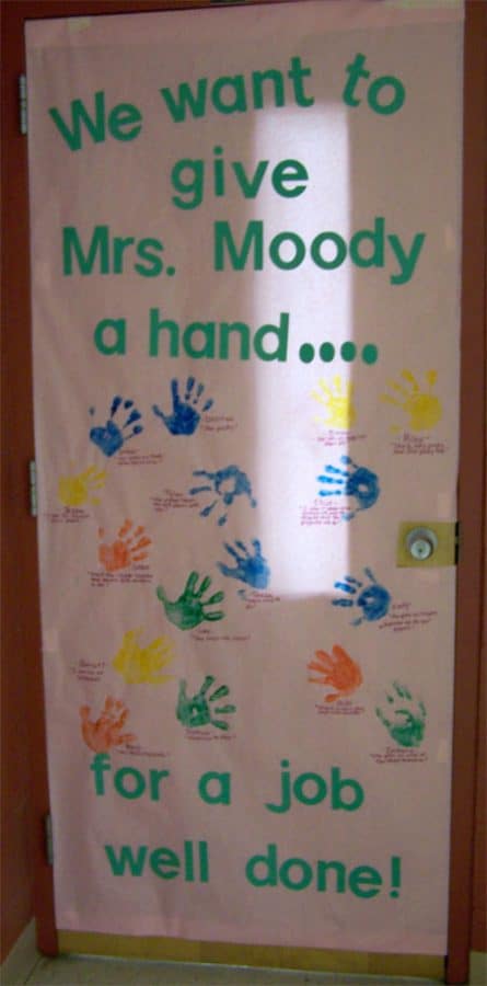 a hand door idea for teacher appreciation week