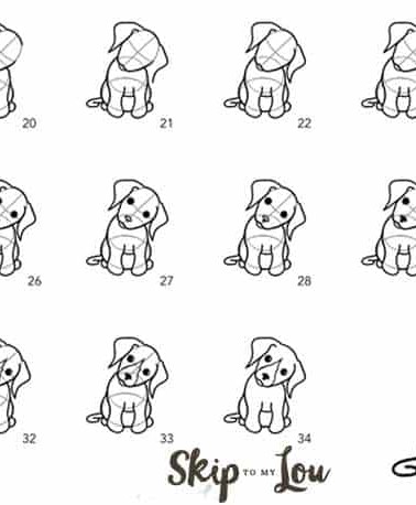 step by step how to draw a dog