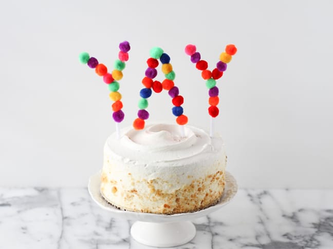 pom pom cake topper