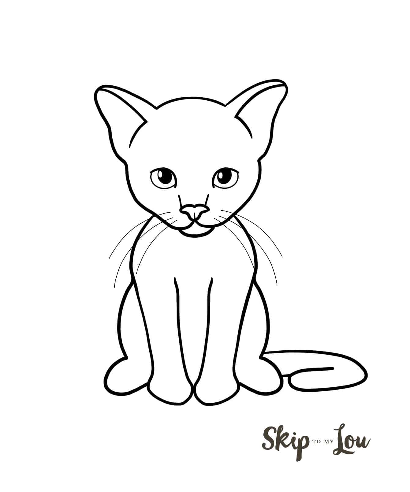 How to Draw a Cat Easy Drawing Tutorial Skip To My Lou