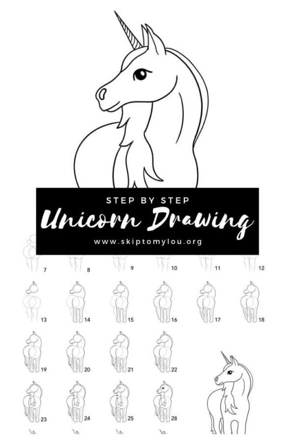 EASY Step by Step How to Draw a Unicorn Tutorial | Skip To My Lou