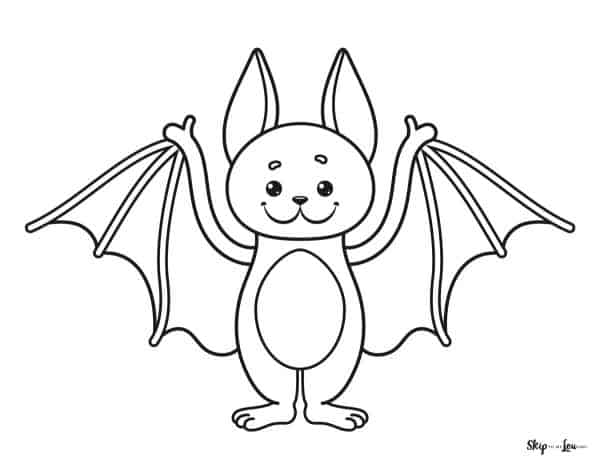simple cute bat coloring page