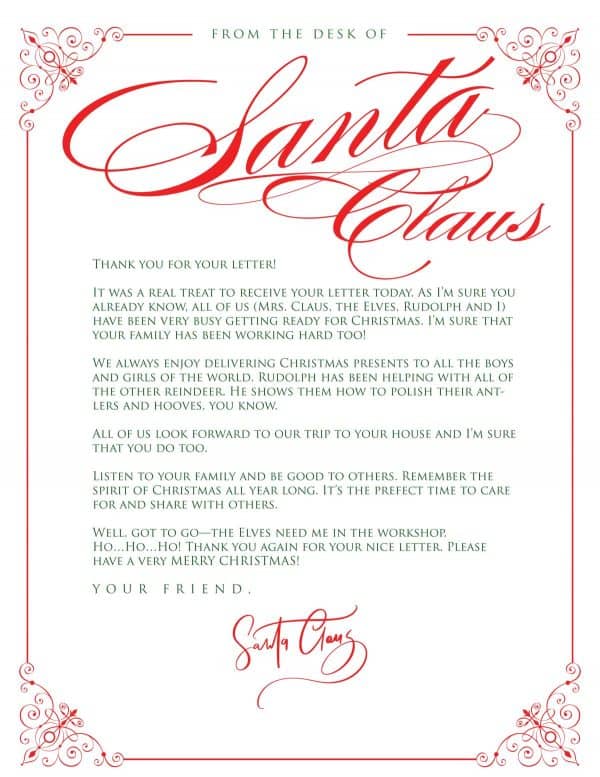 Letter From Santa Free Printable Editable Skip To My Lou