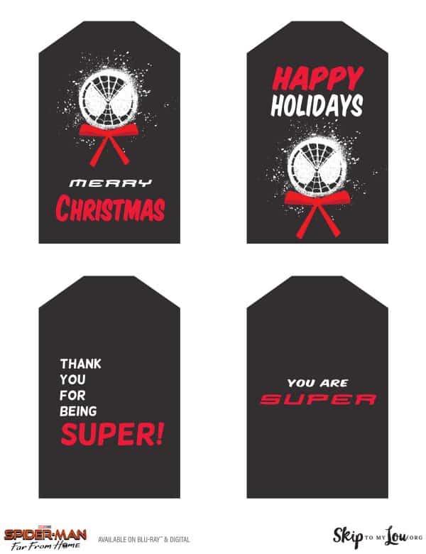 Spider-Man Far From home gift tags