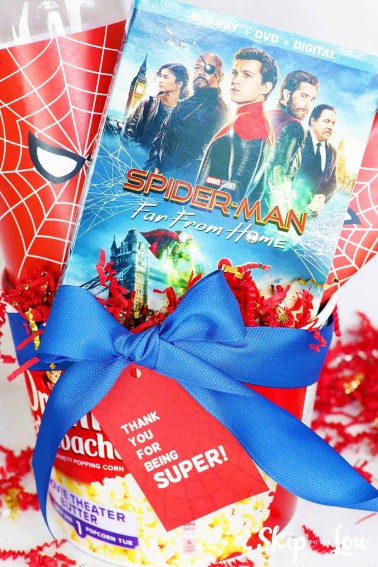Spider Man movie gift in popcorn bucket