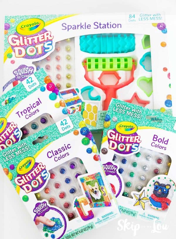 boxes of Crayola Glitter dots