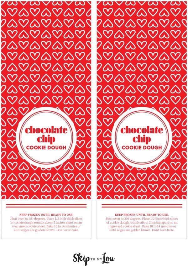 cookie dough labels two on the page