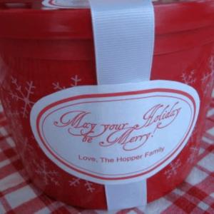 plastic bucket with may you holiday merry fill with frozen tumblewood