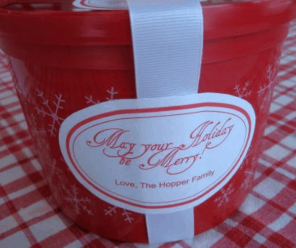 plastic bucket with may you holiday merry fill with frozen tumblewood
