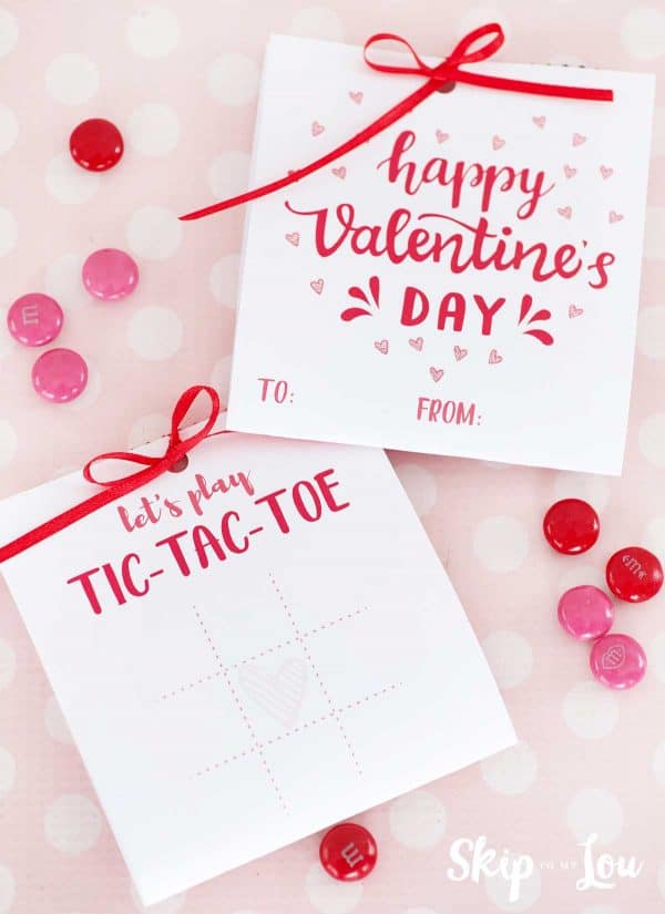 printable tic tac toe Valentine with m&ms