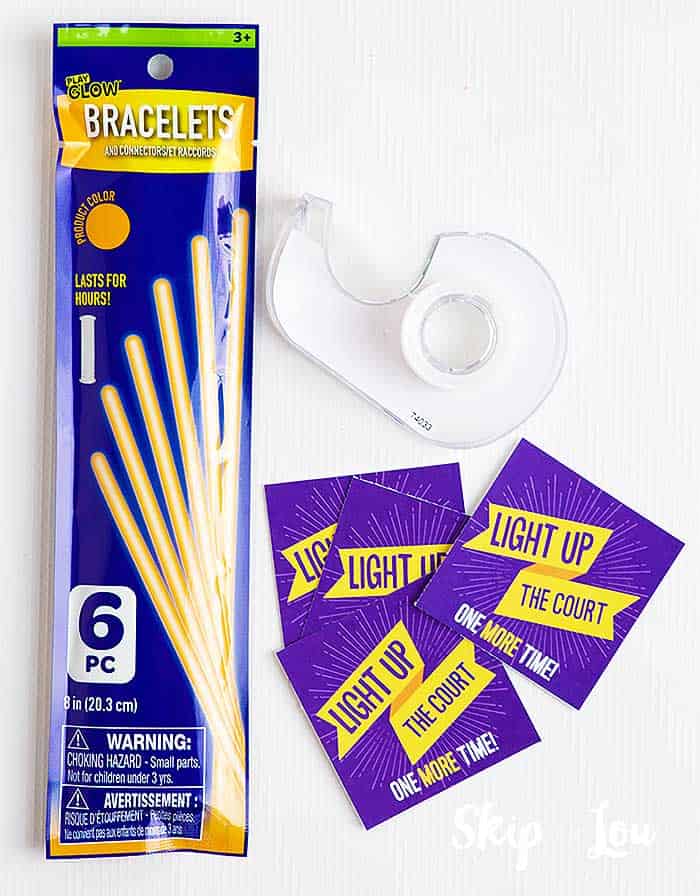 glow sticks tape light up the court tag