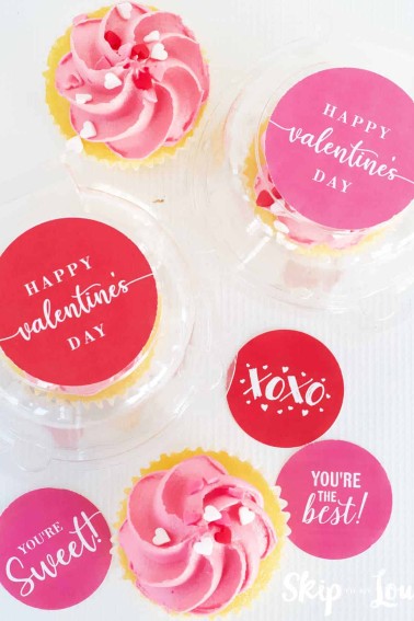 valentine cupcake stickers