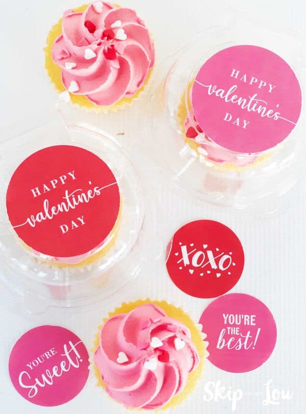 valentine cupcake stickers